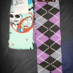 Men's Argyle and Character Socks - Purple and Gray